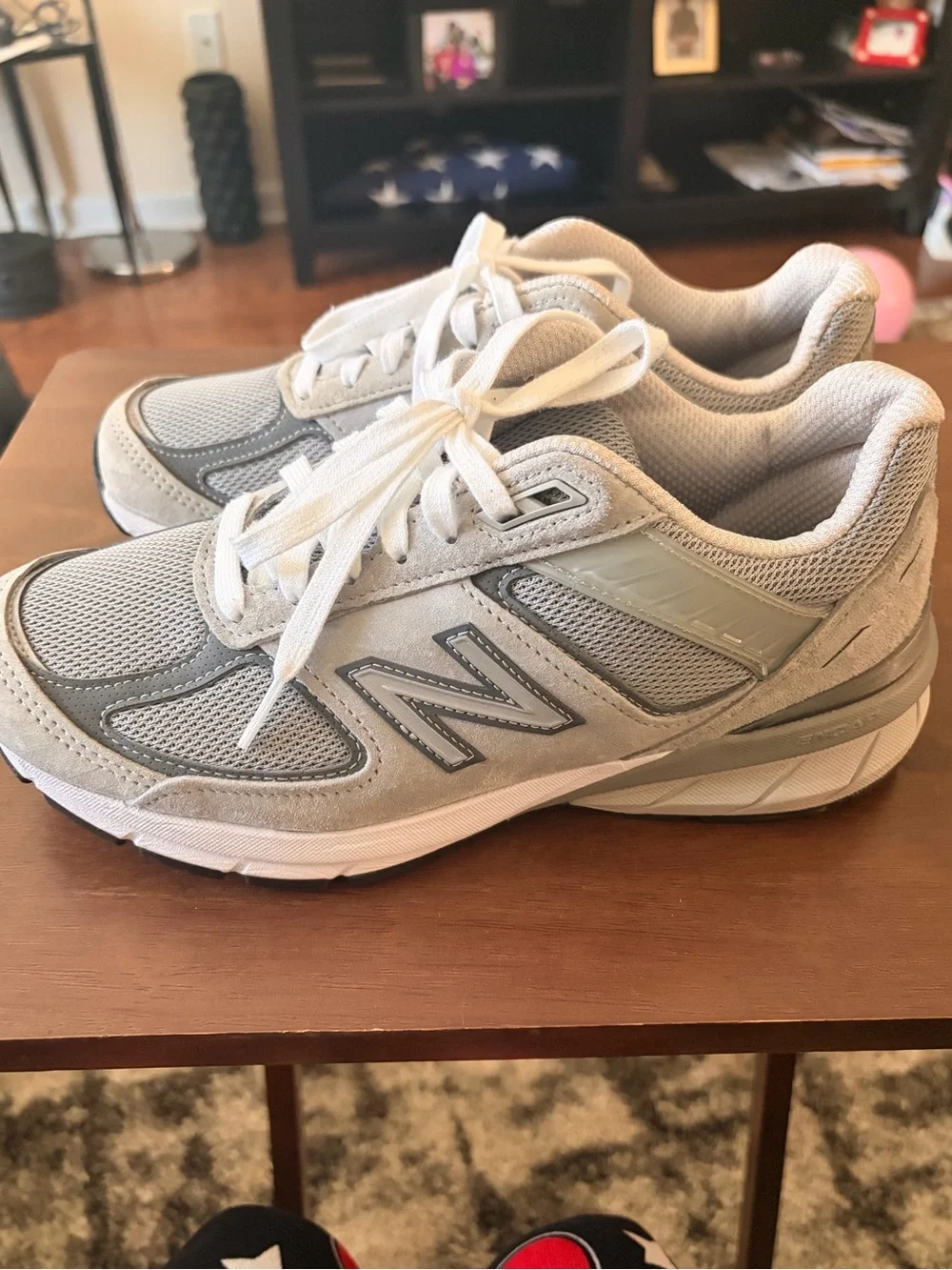 New Balance Light Gray Mesh Sneakers